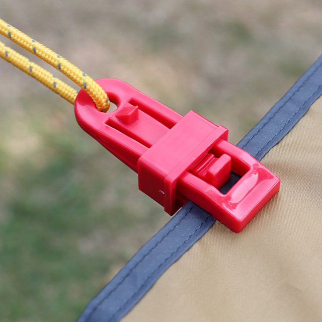 Clip para tienda de campaña, abrazaderas de cuerda de viento para toldo de acampada ligera con púas (25 uds)