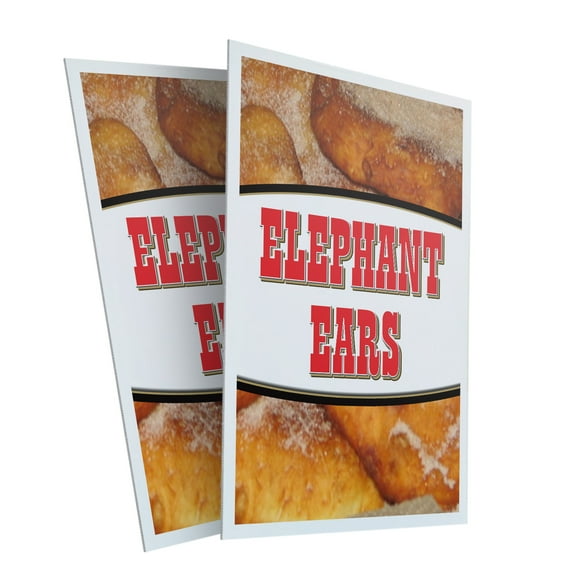 Elephant Ears (2-PACK) 24" x 36" Plastic Signs | Sign Insert 4mm Corrugated Plastic Signs Storefront Window Poster