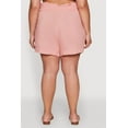 thumbnail image 5 of Womens Plus Size Tie Waist Paper Bag Shorts, 5 of 5