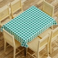 thumbnail image 3 of Sorfey Checkered Dining Table Cover Vinyl Table Cloth with Flannel, Green 84" x 60", 3 of 8