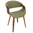 thumbnail image 6 of Curvo Mid-Century Modern Dining/Accent Chair in Walnut and Green Fabric by LumiSource, 6 of 8