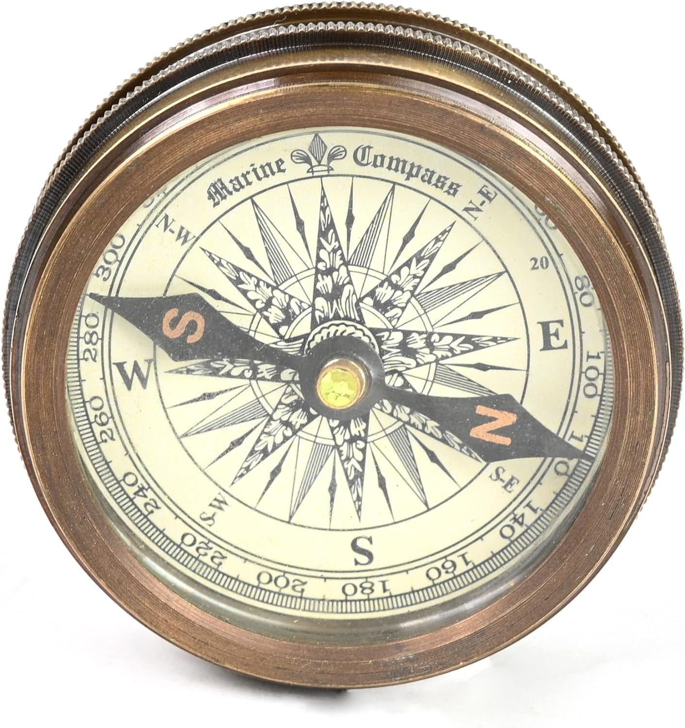 Indian Nautical Instruments 2 inches Vintage Compass Replica Brass Pocket Transit Compass - Robert Frost Poem