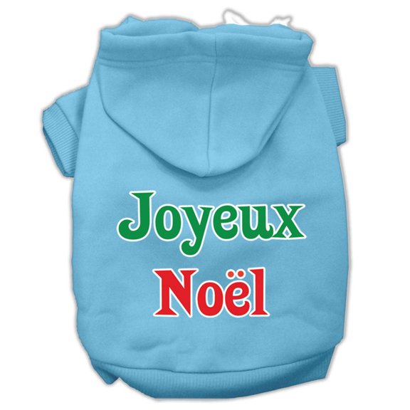 Christmas Pet Dog Cat Hoodie Screen Printed, "Joyeux Noel"