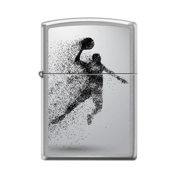 Zippo Lighter - Personalized Custom Message Engraved on Backside for Basketball Player Dunk Brushed Chrome #Z5189