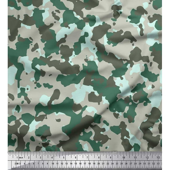 Soimoi Viscose Chiffon Fabric Two Tone With Grey Camouflage Fabric Prints By Yard 42 Inch Wide