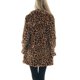 thumbnail image 4 of Abrigo de piel de conejo de longitud media de manga larga con solapa a la moda para mujer Otoño Invierno abrigos de leopardo sueltos con bolsillos informales simples para mujer, 4 of 5
