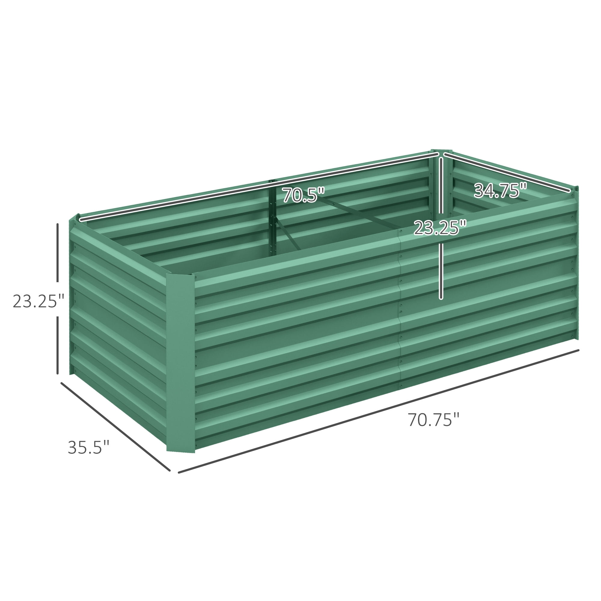 Galvanized Raised Garden Bed Kit, Large and Tall Metal Planter Box for Vegetables, Flowers and Herbs, Reinforced, 6' x 3' x 2', Light Green