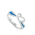 thumbnail image 4 of CHOOSE YOUR COLOR Blue Simulated Opal Friendship Tied Bond Love Ring 925 Sterling Silver Band CZ Female Size 7, 4 of 4