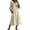 Khaki, variant on Kukoosong Women's 3/4 Sleeve Midi Dress, Cowl Neck Ruffle Cuff Flowy Dress, Casual Summer Beach Cotton Sundress Lightweight Side Pockets Loose Fit