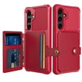 thumbnail image 2 of Dteck Magnetic Leather Wallet Case for Samsung Galaxy S24 FE,Shockproof Silicone Case Card Slots Holder Leather Flip Stand Cover for Samsung Galaxy S24 FE,Red, 2 of 6