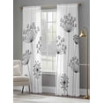 thumbnail image 4 of Black Dandelion Sheer Curtains 96 Inch Length 2 Panels Set Window Treatments, Spring Country Modern Minimalist Flower Rod Pocket Semi Curtains for Living Room/Bedroom/Kitchen Décor, 104"W x 96"L, 4 of 7