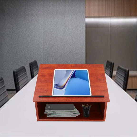 Modern Portable Tabletop Lectern Classroom Presentation Lectern Table Top Lectern Brown for Classrooms