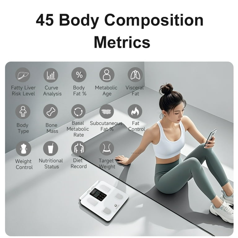arboleafの体素計 Arboleaf Smart Body Fat Scale, 8 Electrodes, 26 Metrics (Weight