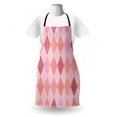 thumbnail image 3 of Pink Apron, Shades of Pink for Vintage Weathered Background with Harlequin Pattern Diamond Shape, Unisex Kitchen Bib with Adjustable Neck for Cooking Gardening, Adult Size, Multicolor, by Ambesonne, 3 of 4