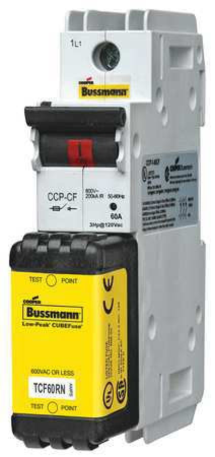 Bussmann Ccp2-2-60Cf 60 Finger-Safe Fuse Block With Disconnect Switch 600Vac 