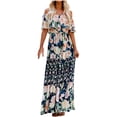 thumbnail image 1 of WILLBEST Vestidos de Verano 2025 Vestido Largo Bohemio con Hombros Descubiertos y Estampado Floral – Vestido Largo Informal de Verano para Mujer – Conjunto de Playa Chica, 1 of 3