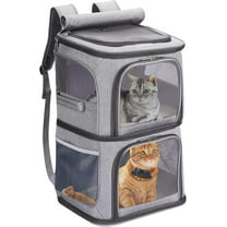 bathprove 2-in-1 Double Pet Carrier Backpack for Small Cats and Dogs, Portable Pet Travel Carrier, Super Ventilated Design, Ideal for Traveling Large Size