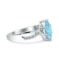 thumbnail image 2 of Marquise Art Deco Infinity Wedding Engagement Ring Simulated Aquamarine CZ 925 Sterling Silver size 10, 2 of 5