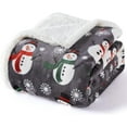 thumbnail image 2 of Sherpa Christmas Twin Blanket, Fuzzy Fluffy Soft Cozy Blanket, Fleece Flannel Plush Microfiber Blanket for Couch Bed Sofa (60" X 80", Snowman), 2 of 6