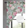 thumbnail image 2 of Vintage Spring Floral Swag Valances for Windows, Small Curtains Drapes, Botanical Summer Pink Green Kitchen Window Curtains Over Sink Rod Pocket Window Treatment Valance for Bedroom/Bathroom 56"x36", 2 of 5