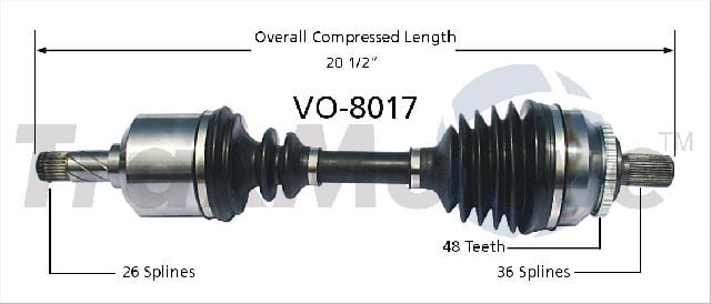 FRONT LEFT CV Axle Shaft For VOLVO C70 99-04 Automatic Trans Turbocharged/_AG