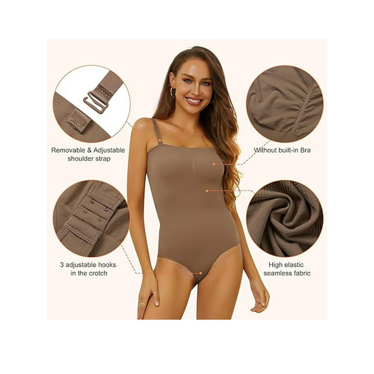 ACPLK Women's Strapless Shapewear Tummy Control Bodysuit Seamless Butt  Lifter Thigh Slimmer Body Shaper, Coffee, X-Large : : Clothing,  Shoes & Accessories