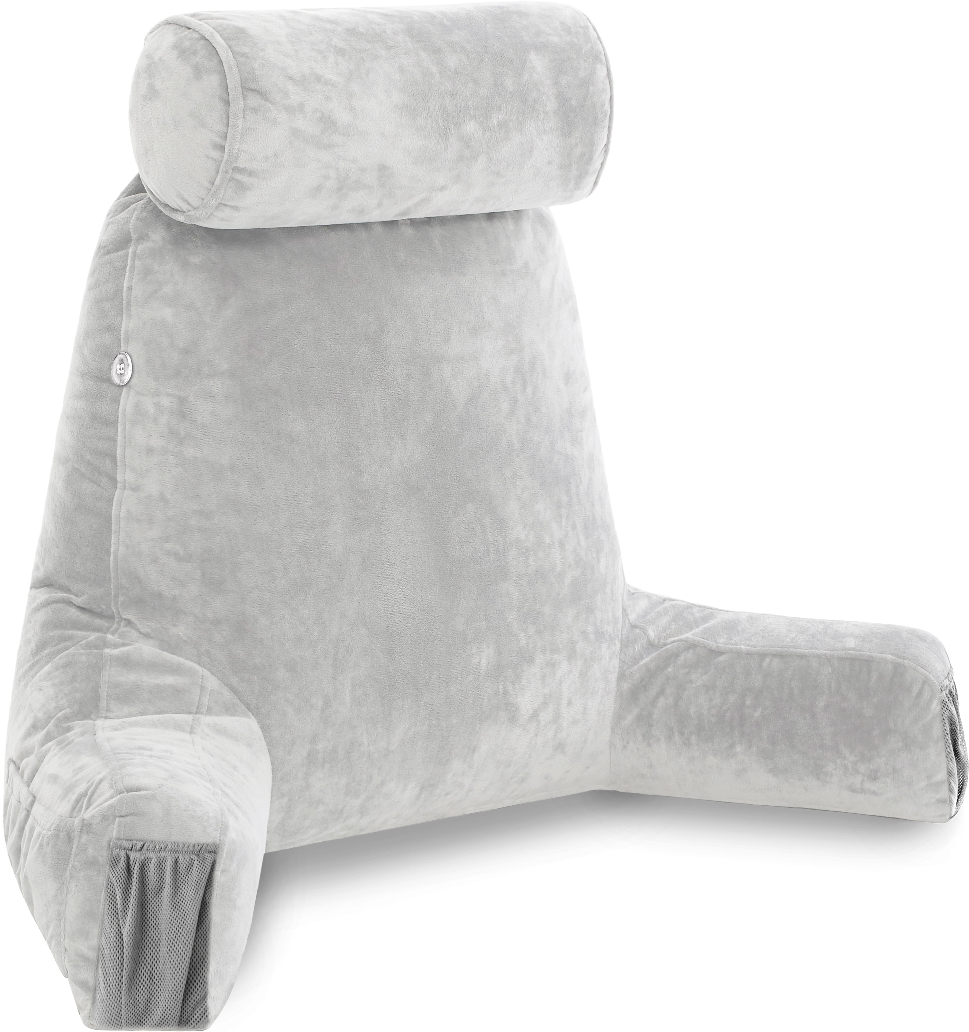 Joyching Backrest Reading Pillows for Sitting in Bed Adults - Plush Pillow  with Shredded Memory Foam Arm Rests Supportive Neck Pillow for Reading or