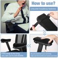 thumbnail image 5 of Cojín ergonómico de reposabrazos de espuma de algodón, cojín universal para silla, oficina, silla de ruedas, cojín de codo ajustable para aliviar el dolor de brazo, negro, 5 of 5