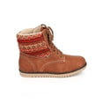 thumbnail image 2 of Liliana DA63 Women Mix Media Fair Isle Ribbed Tribal Shearling Lace Up Combat Boot, 2 of 6