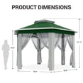 thumbnail image 4 of Riedhoff 79.5" Pop up Gazebo Screen Tent with Mosquito Netting Outdoor Canopy, 6 Sided,Green, 4 of 7