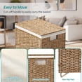 thumbnail image 2 of TrumanPick 90L Laundry Basket with Lid Seagrass Woven Storage Basket for Laundry Room, Natural, 2 of 8