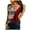 Red, variant on Ichuanyi Womens Tops Clearance Summer Women's Casual Fashion Loose Stitching Print Short-Sleeved T-Shirt Top