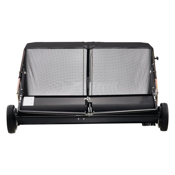KFFKFF 52 in Tow Behind Lawn Sweeper, 26 cu.ft. Large Yard Sweeper, Adjustable Sweeping Height, Heavy Duty Leaf & Grass Collector with Dumping Rope, Pull Behind Sweepers