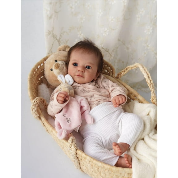 Adorable Reborn Baby Dolls, 19 Inch Lifelike Newborn Real Life Poseable Realistic Doll for Cloth Body Baby Dolls with Clothes and Toy Gift for Kids Age 3 