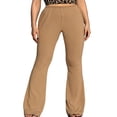 thumbnail image 1 of PENGXIANG Women Close-fitting Flared Pants Solid Color High Waist Trousers, 1 of 5