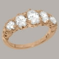 thumbnail image 2 of LBG British Made 18k Rose Gold Synthetic Cubic Zirconia Womens Band Ring - 33 size options - Size 10, 2 of 6