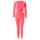thumbnail image 2 of Gibobby Conjunto de Entrenamiento para Mujer Trajes de yoga para mujeres Conjunto de 2 piezas Chándal Sin costuras Manga corta Crop Top Entrenamiento Leggings Sportwear(Rosa, L), 2 of 4
