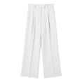 thumbnail image 4 of VBVC Women's Pleated Wide Leg Dress Pants , High Waisted Office Trousers For Women , Ladies' Casual Work Trousers with Pockets, White , S-2XL, 4 of 7