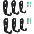 thumbnail image 2 of Dark Brown Cast Iron L-Shaped Heavy Duty Wall Hooks - Pack Of ? (Single Shown) 2 of 3