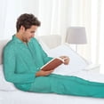 thumbnail image 6 of Lsque Turquoise Glitter Pattern Long Sleeve Pajama Set for Men - Soft 2-Piece Sleepwear and Loungewear Set with Pockets, Comfy Nightwear-Small, 6 of 7
