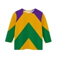 thumbnail image 4 of CLOISE 3/4 Sleeve Kids Shirts Girls Boys Toddler Mardi Gras Purple Crew Neck Tops Print Outfits Fall Winter Clothes 3T, 4 of 5