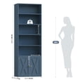 thumbnail image 2 of Hiphuta 81.5" Tall Bookcase with Doors, 5-Tier Bookshelves with Storage, 23.6"W Display Shelf with 2 Doors for Home Office, Living Room, Blue, 2 of 7