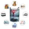 thumbnail image 6 of Balery Lighthouse in a Stormy Sea Round Laundry Basket with Handles Waterproof Freestanding Laundry Hamper for Clothes Toys in the Dorm and Family-, 6 of 8