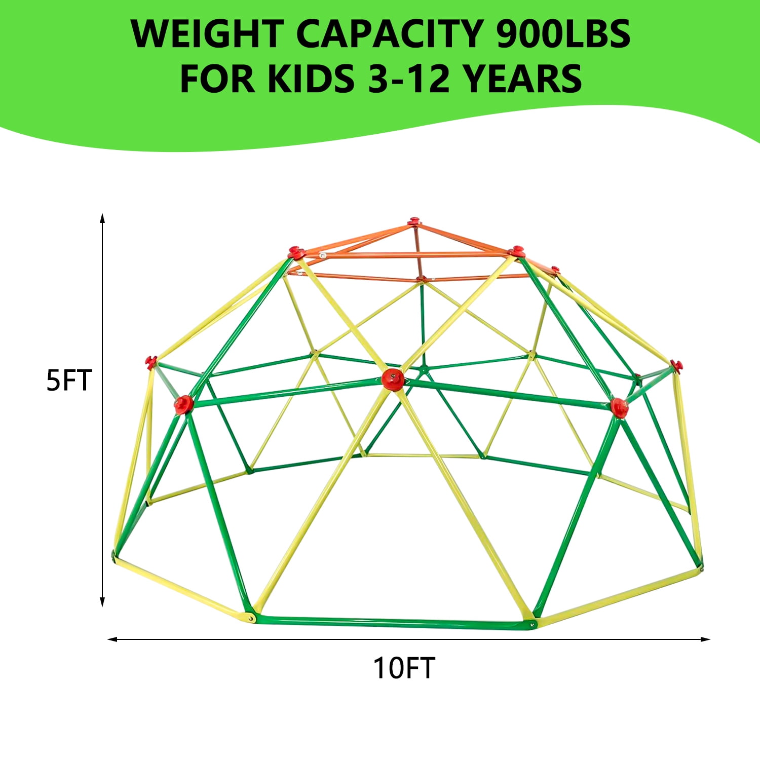 SESSLIFE 6ft Outdoor Dome Climber, Kids Jungle Gym Dome for 3-5 Years Old, Supports 500lbs, TE1305