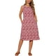 thumbnail image 2 of Vestido de verano sin mangas bohemio Ikat para mujer, vestido midi casual para el Día de la Madre con bolsillos, rojo S, 2 of 6