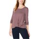 thumbnail image 1 of maison Jules Camiseta básica con dobladillo retorcido para mujer, rojo, XXL, 1 of 1