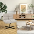 thumbnail image 6 of Costway Armless Office Desk Chair Modern Swivel Vanity Chair with Adjustable Height Grey, 6 of 11