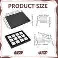thumbnail image 2 of 1set Acrylic and PU Leather Jewelry Trays with Small ABS Plastic Loose Storage Cases Rectangle Black 24x30.9x2.8cm, 2 of 5