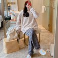 thumbnail image 2 of Ensemble de Pyjama Chaud en Flanelle d'Hiver pour Femmes, Épais, Tenue de Nuit, Pyjama Doux pour Femme, Pantalon, 2 Pcs, Chandail, Surdimensionné, 6TG, 2 of 7