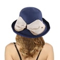 thumbnail image 2 of beishanbush Sun Hats Summer Hats for Women Wide Bongrace Women Straw Beach Hat Little Girl Sun Cap Foldable Ladies Hats Navy, 2 of 3